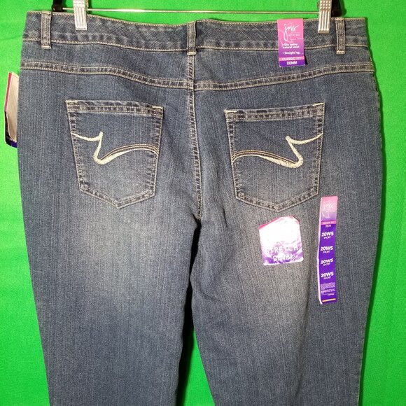 Just My Size JMS Stretch Classic Straight Leg Denim Jeans Dark Wash 20WS NWT - Picture 3 of 11